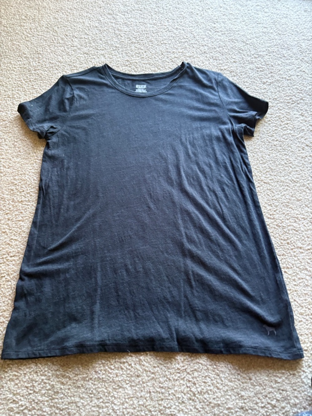 PINK Victoria's Secret Black Short Sleeve Crew Tee